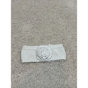 J Crew Knit Headband Womens One Size Biege Wool Flower Ear Warmer Winter Crochet